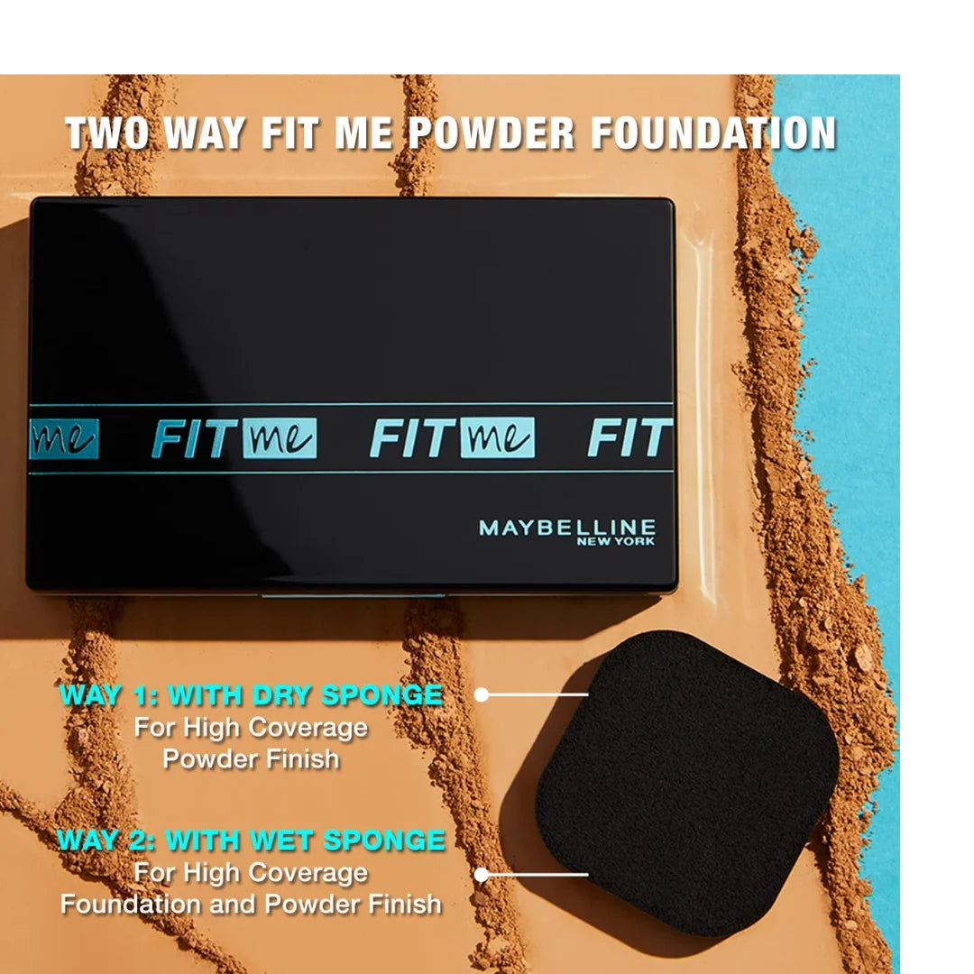 Maybelline New York Ultimate Powder Foundation, Full Matte Coverage, SPF44, 24H Oil Control, Fit Me,Shade 230, 9g