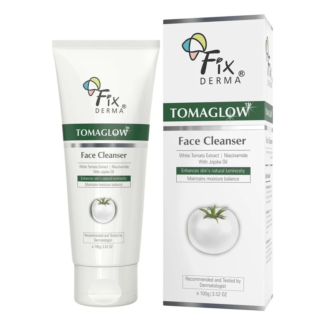 Fixderma Tomaglow Brightening Face Wash | with White Tomato Extract | 4% Niacinamide | Gentle & Hydrating Cleanser | Reduces Pigmentation & Evens Skin Tone | All Skin Type | 100 gm