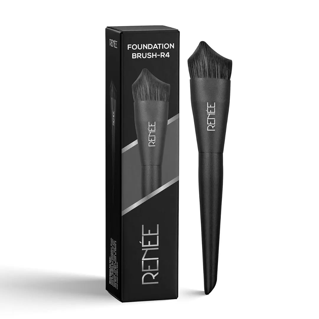RENEE Professional Makeup Brush with Easy-to-Hold, Ultra Soft Bristles for Precise Application & Perfectly Blended Look, Foundation Brush R4, 1Pc - Black