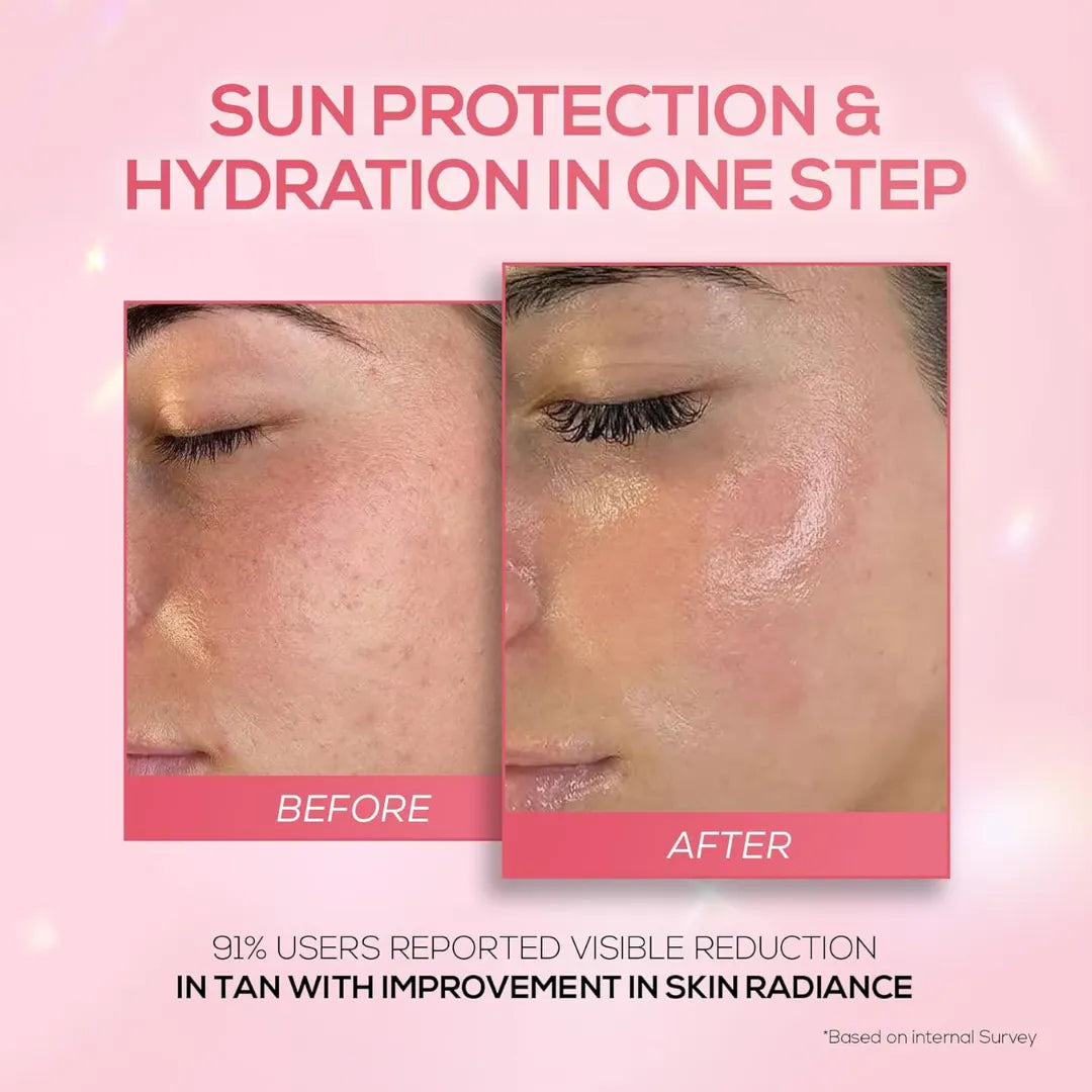 RENEE Pink Therapy PDRN 2-In-1 Sunscreen + Moisturizer SPF 50 PA+++ | In-Vivo Tested | With Niacinamide | Broad Spectrum UVA & UVB Protection | No..