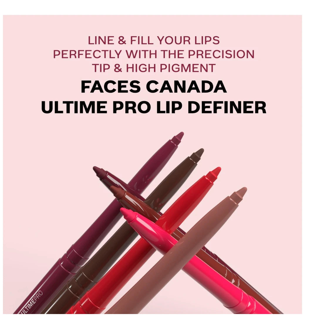 FACES CANADA Ultime Pro Lip Definer - Wine 14, 0.35g | Rich & Creamy Texture | Matte Finish | Fuller & Brighter Lips | Easily Blendable | Highly Pigmented | Waterproof & Smudgeproof