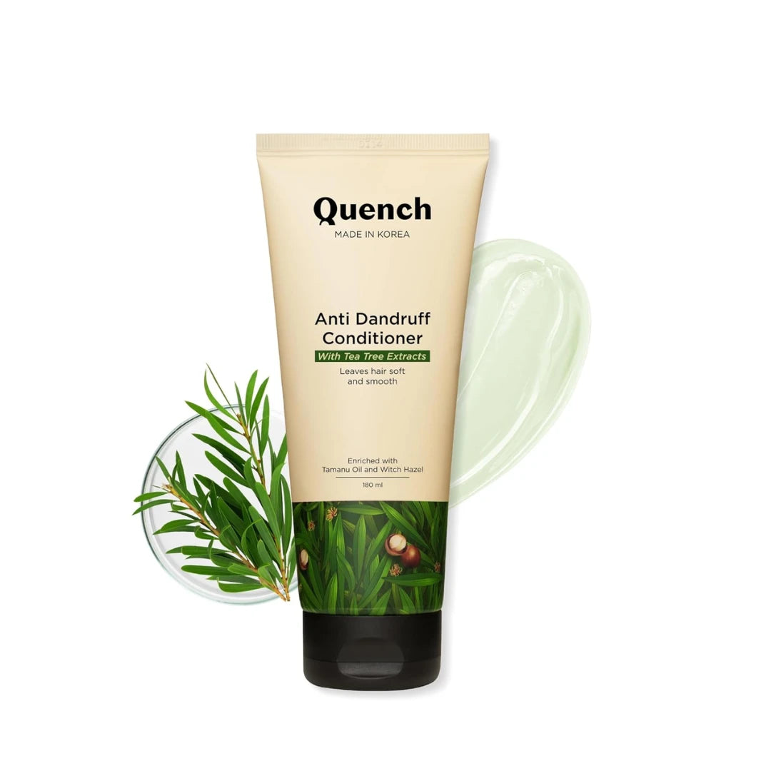 QUENCH Anti Dandruff Conditioner All With Tea Tree Extracts, Provides Deep Nourishment & Minimizes Dandruff, Leaves Hair Soft, Smooth & Silky, Made In Korea (180Ml), 1 Count