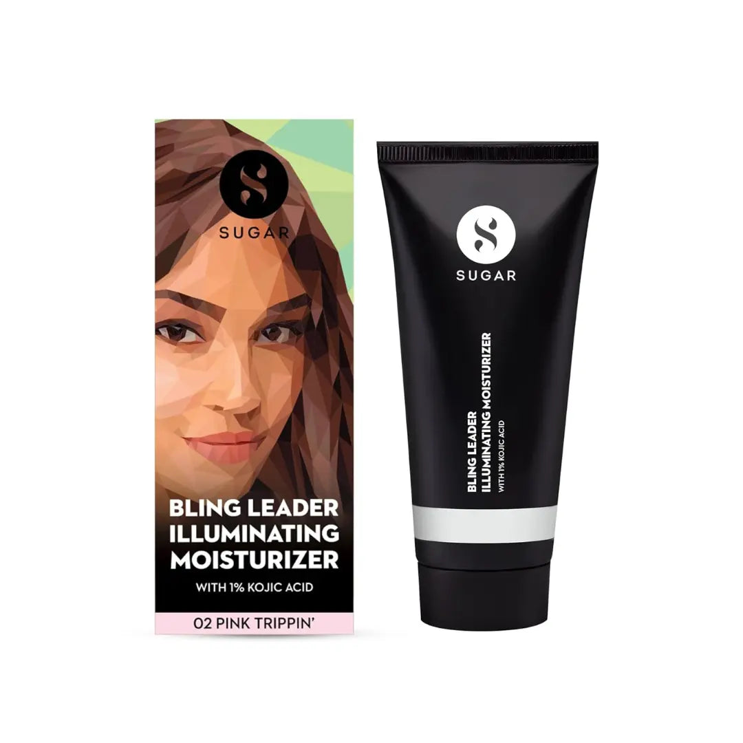 SUGAR Cosmetics Bling Leader Illuminating Moisturizer with 1% Kojic Acid | Strobe Cream | 2-in-1 Moisturizer + Highlighter | 50ml - 02 Pink Trippin