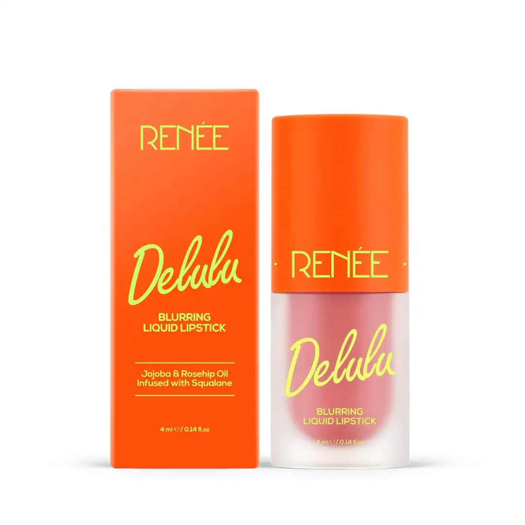 RENEE Delulu Blurring Matte Liquid Lipstick | Buildable Formula with Rich PayOff | Blurs Lip Lines, Glides Smoothly, Long-Lasting Up To 10 Hours | With Jojoba Oil | 4ml