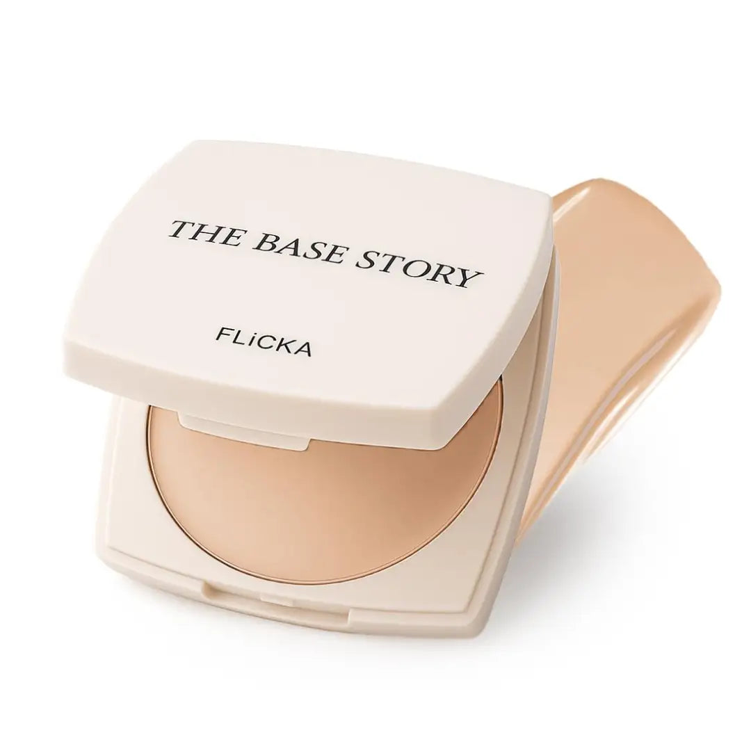 FLiCKA The Base Story Cream Foundation for Face Makeup 8.5gm | Medium to High Coverage | Waterproof & Long Lasting | Smooth & Matte Finish with SPF