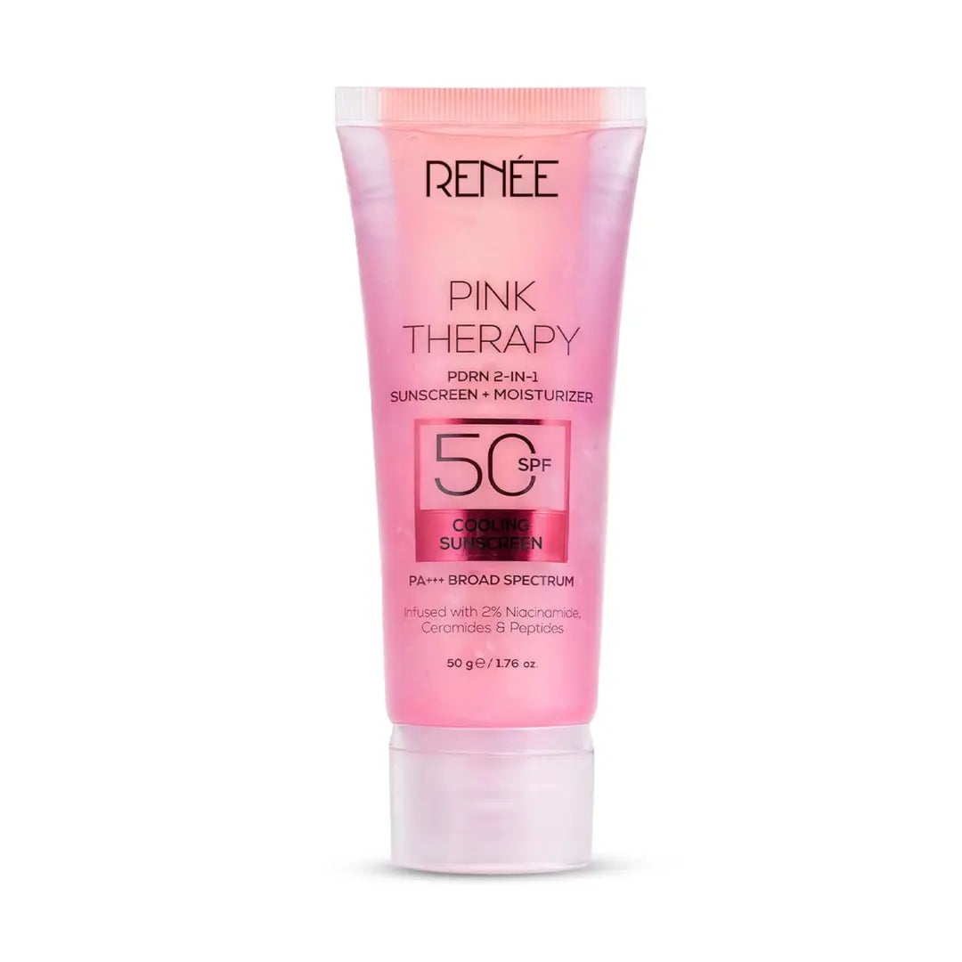 RENEE Pink Therapy PDRN 2-In-1 Sunscreen + Moisturizer SPF 50 PA+++ | In-Vivo Tested | With Niacinamide | Broad Spectrum UVA & UVB Protection | No..