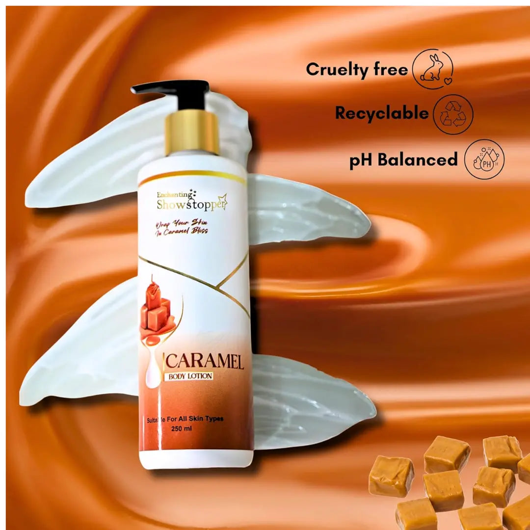 Enchanting Showstopper Caramel Body Lotion for Deep Moisturization, Radiant Glow & Soft Skin | Hydrating Daily Body Moisturizer for Men & Women |.