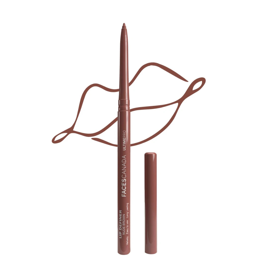 FACES CANADA Ultime Pro Lip Definer - Wine 14, 0.35g | Rich & Creamy Texture | Matte Finish | Fuller & Brighter Lips | Easily Blendable | Highly Pigmented | Waterproof & Smudgeproof