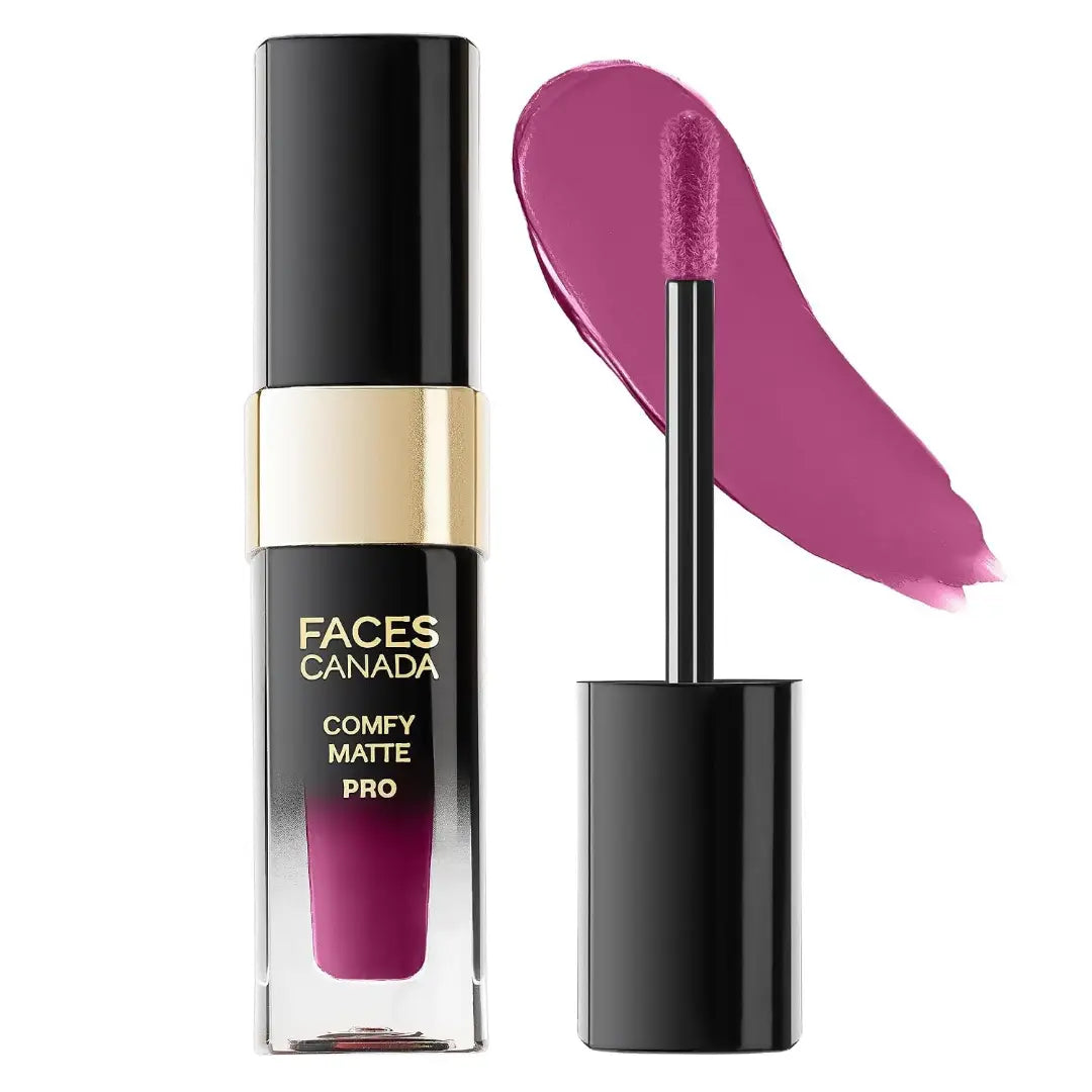 FACES CANADA Comfy Matte Pro Liquid Lipstick -5.5 ml | 10HR Longstay | Intense Color | Macadamia Oil & Olive Butter Infused | Lightweight Super Smooth | No Dryness | No Alcohol
