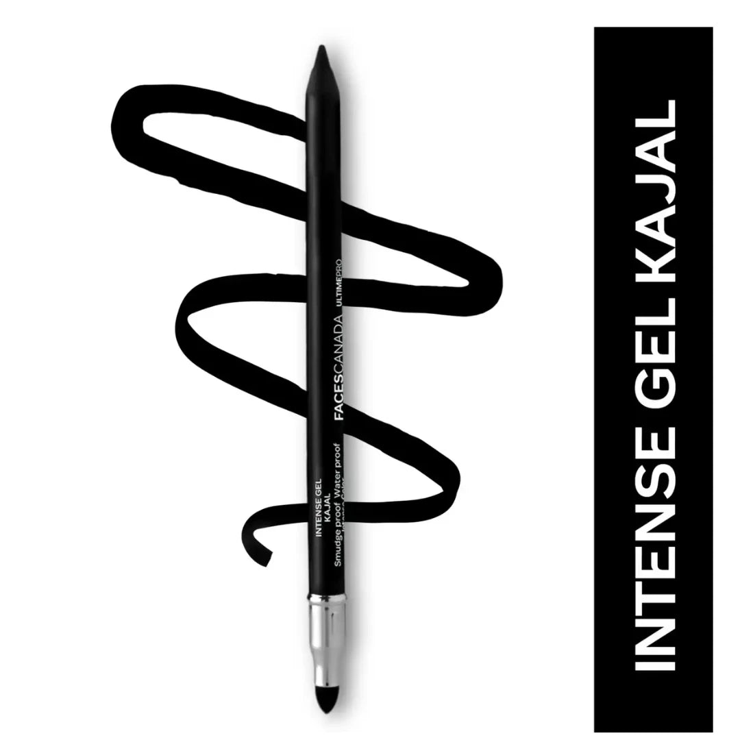 Faces Canada Ultime Pro Intense Gel Kajal With Free Sharpener - Black (1.2g)
