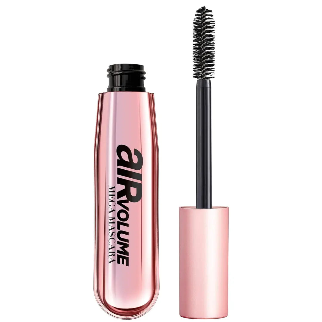 L'Oreal Paris Makeup Air Volume Mega Mascara, Lightweight & Long-lasting Volumizing Mascara for Voluminous Eyelashes, Washable Blackest Black, 0.3 Fl