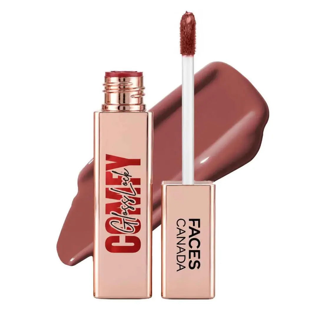 FACES CANADA Comfy GlossLock Liquid Lipstick - 4ml | Rich Vinyl Shine | Glass Lip Effect | Hyaluronic Acid & Shea Butter | Non-Sticky | Lightweight | Transfer Resistant | Nourishing | Long Stay