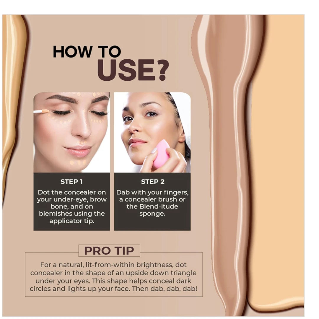 Colorbar New Flawless Matte Finish Full Cover Liquid Concealer 6 ml) | Smooth, Matte effect | Full Coverage | Long-lasting | Suitable for sensitive skin