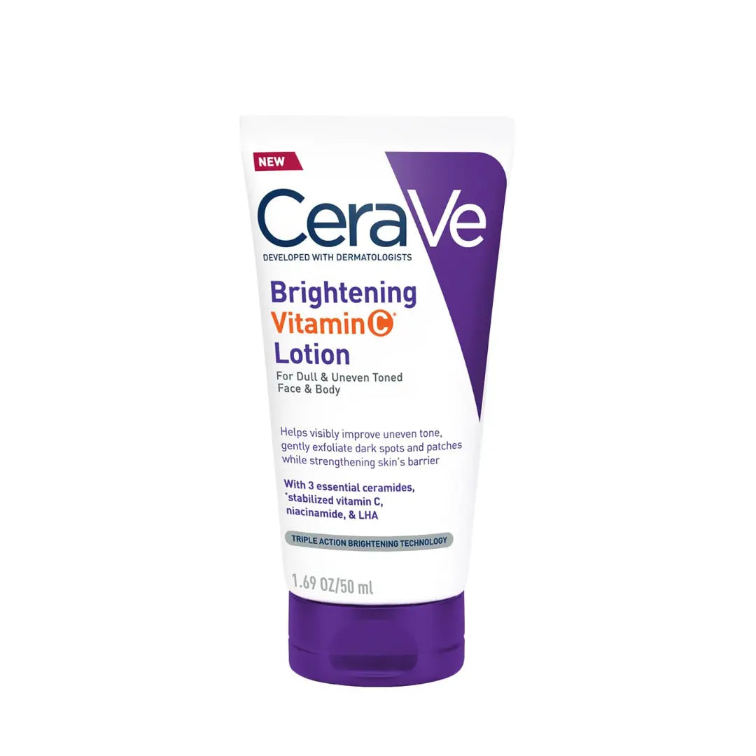 CeraVe Brightening Vitamin C Lotion For Dull Skin & Dark Spots| Dermatologist recommended with Niacinamide, Salicylic Acid for uneven and sensitive skin | For Face & Body | 50 ml