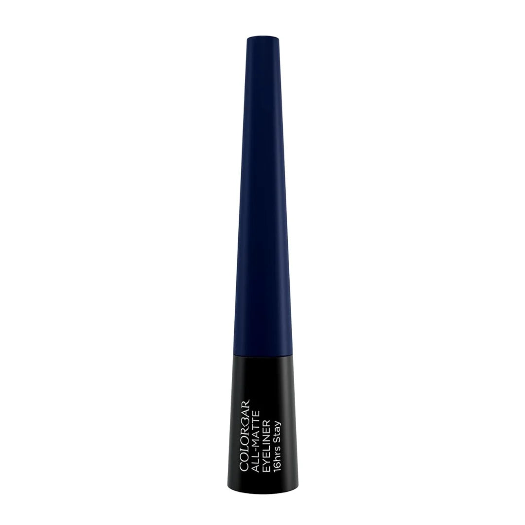Colorbar All Matte Eyeliner, Blue 003, Matte Finish, 2.5ml | 16 hour stay | Smudgeproof | One stroke application