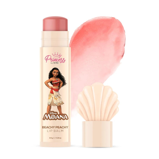 RENEE Princess By Disney Moana Beachy Peachy Lip Balm,For Smooth,Nourished &Deep Moisture Lips,Lightweight &Long-Lasting,Soft Peach Tint,Vitamin E,Shea Butter &Sweet Almond Oil Infused,4.5Gm Pack of 1