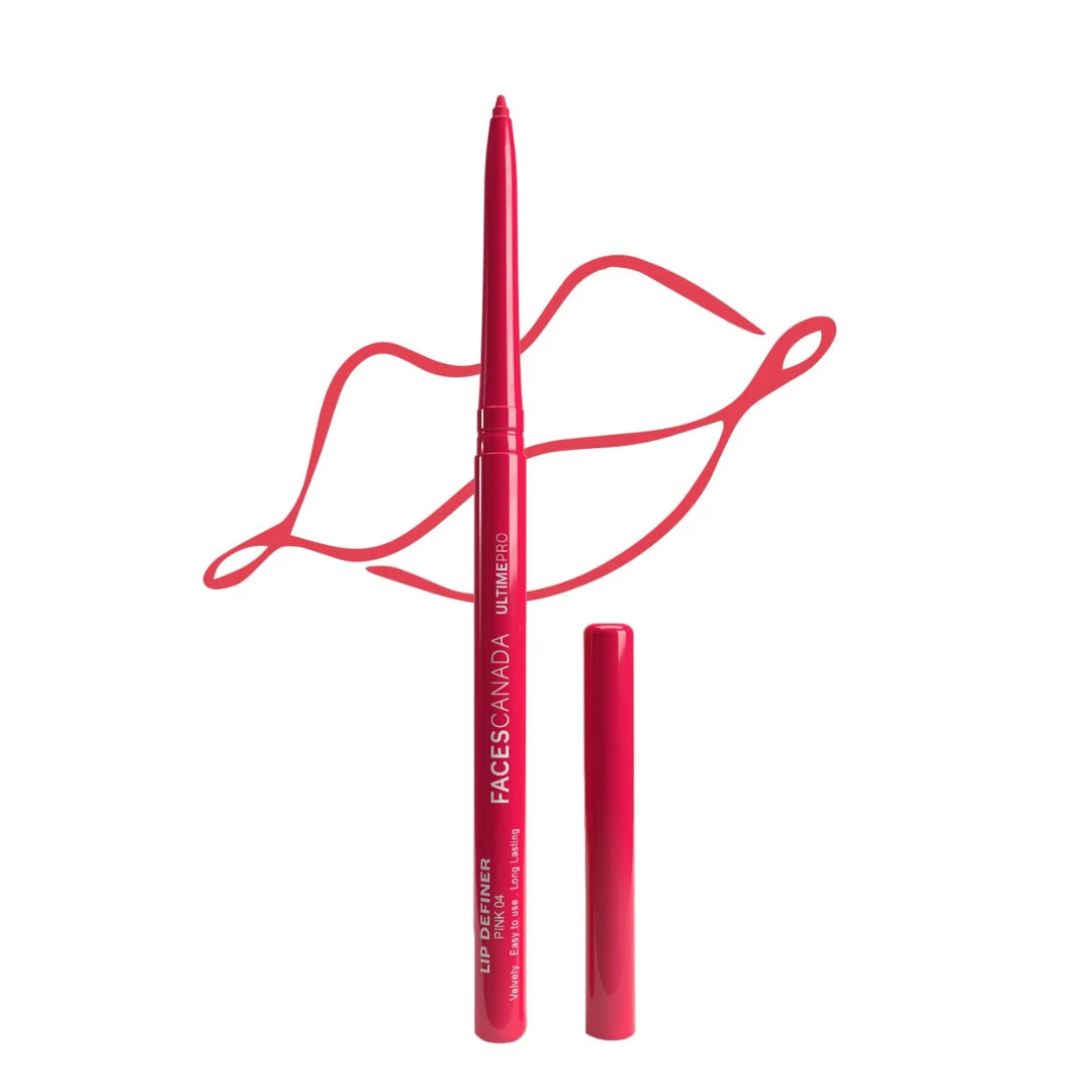 FACES CANADA Ultime Pro Lip Definer - Red, 0.35g | Rich & Creamy Texture | Matte Finish | Fuller & Brighter Lips | Easily Blendable | Highly Pigmented | Waterproof & Smudgeproof