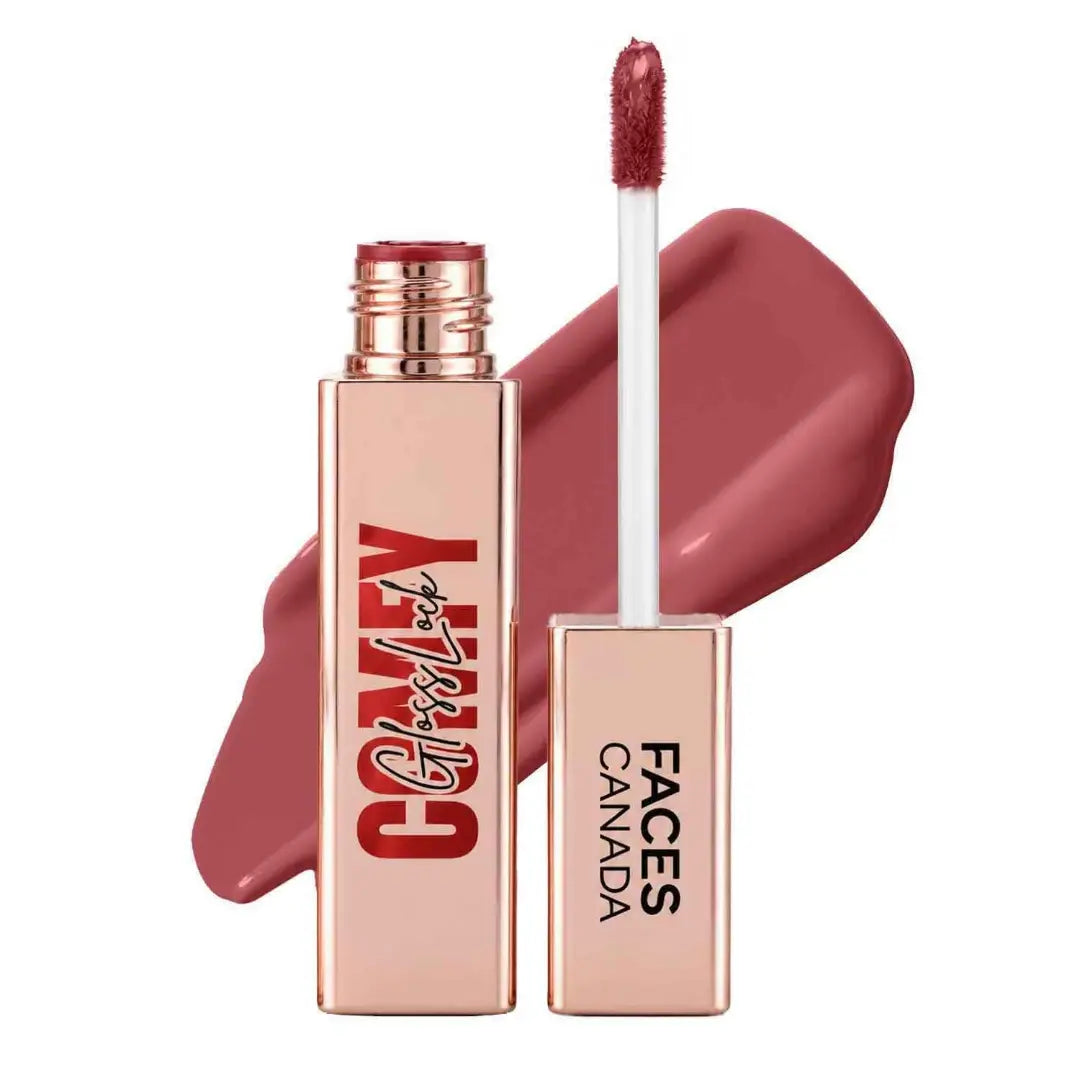FACES CANADA Comfy GlossLock Liquid Lipstick - 4ml | Rich Vinyl Shine | Glass Lip Effect | Hyaluronic Acid & Shea Butter | Non-Sticky | Lightweight | Transfer Resistant | Nourishing | Long Stay