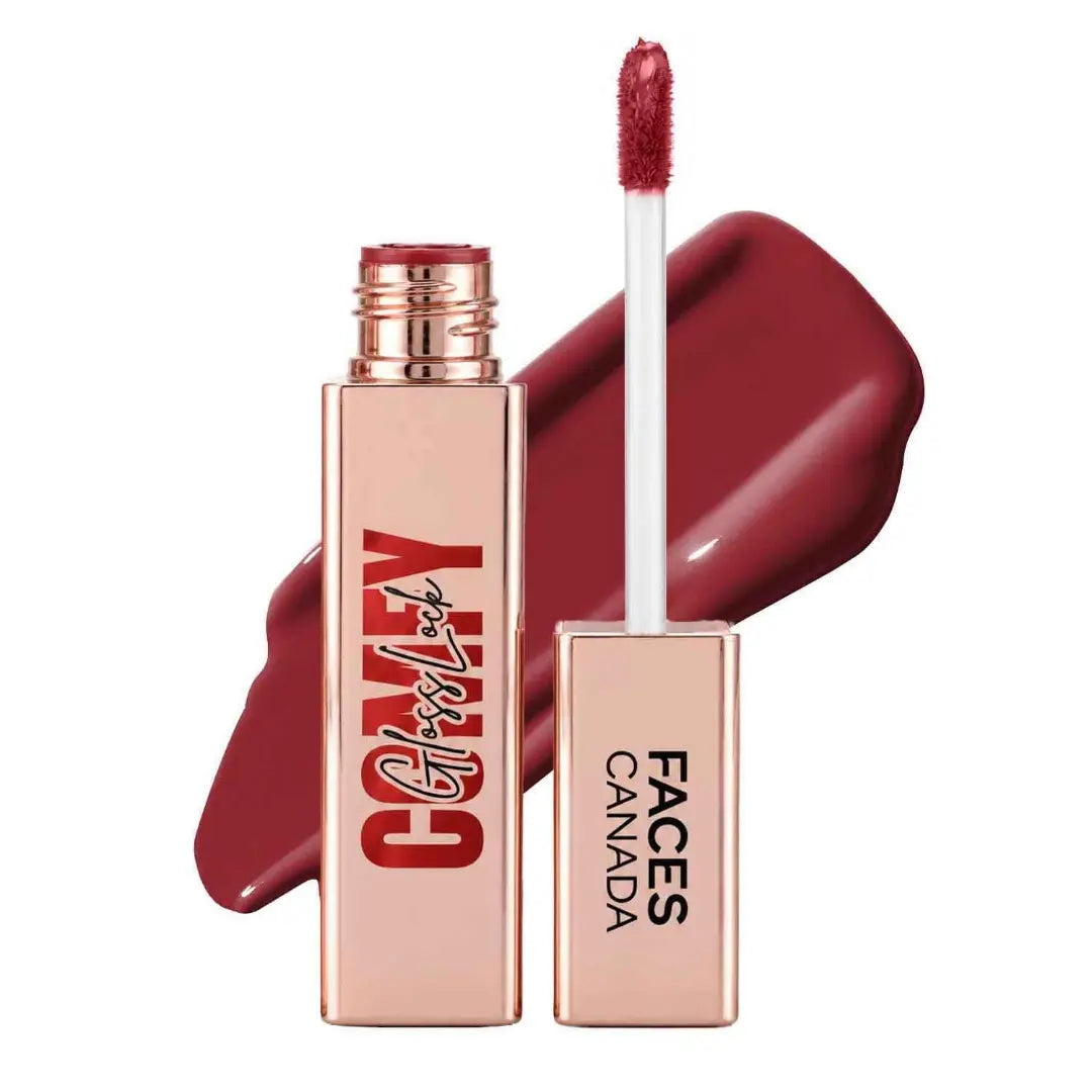 FACES CANADA Comfy GlossLock Liquid Lipstick - 4ml | Rich Vinyl Shine | Glass Lip Effect | Hyaluronic Acid & Shea Butter | Non-Sticky | Lightweight | Transfer Resistant | Nourishing | Long Stay