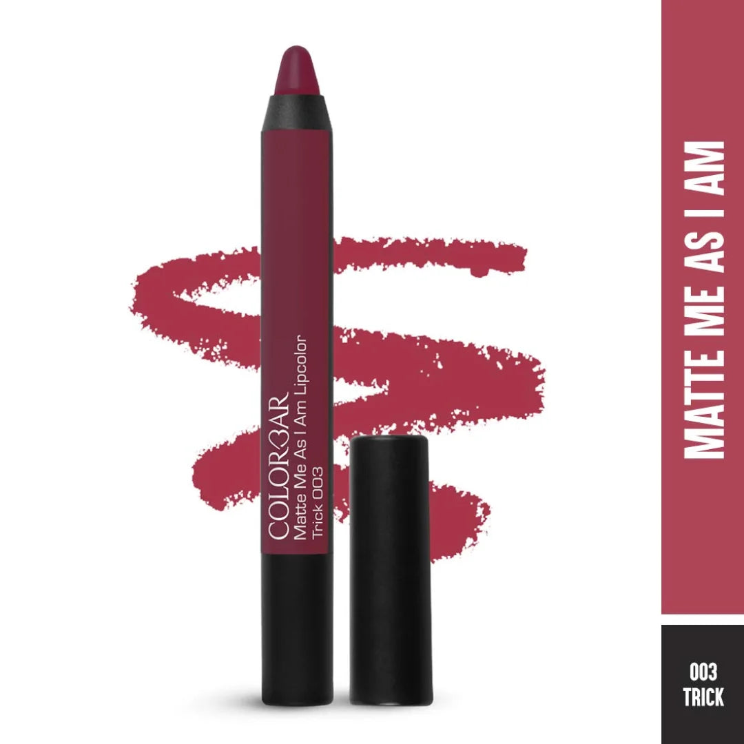Colorbar Matte me as I am Lipcolor-trick003, 2.8 g | Moisturize and condition lips| Long Lasting| Waterproof and Smudge-proof