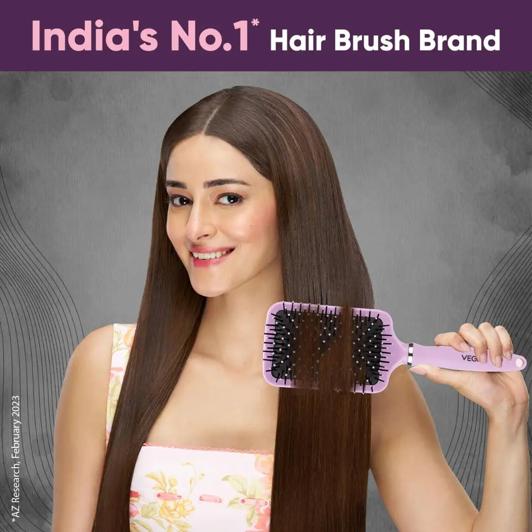 Vega Paddle Hair Brush for Men & Women| Wide Detangler Brush for Long, Thick & Curly Hair | Smooth & Shiny Finish | Hair Comb for Men | (India's No.1* Hair Brush Brand, E32-PB)