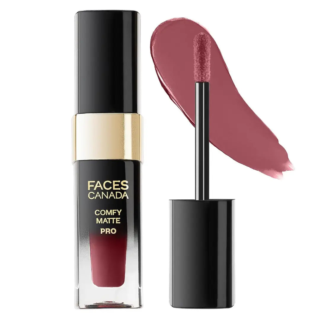 FACES CANADA Comfy Matte Pro Liquid Lipstick -5.5 ml | 10HR Longstay | Intense Color | Macadamia Oil & Olive Butter Infused | Lightweight Super Smooth | No Dryness | No Alcohol