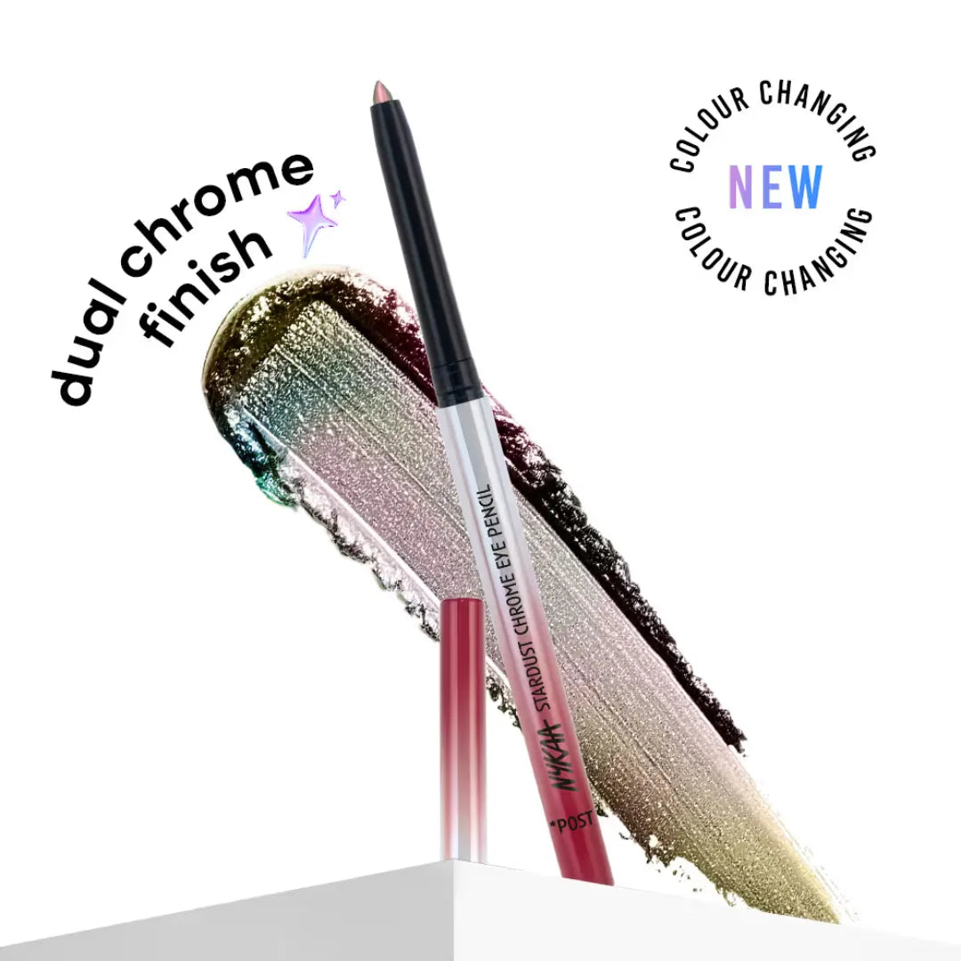 Nykaa Stardust Holographic Long Lasting Waterproof Smudgeproof Chrome Pencil Eyeliner - Metaverse