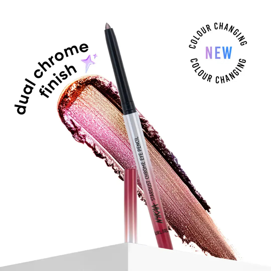 Nykaa Stardust Holographic Long Lasting Waterproof Smudgeproof Chrome Pencil Eyeliner - Metaverse