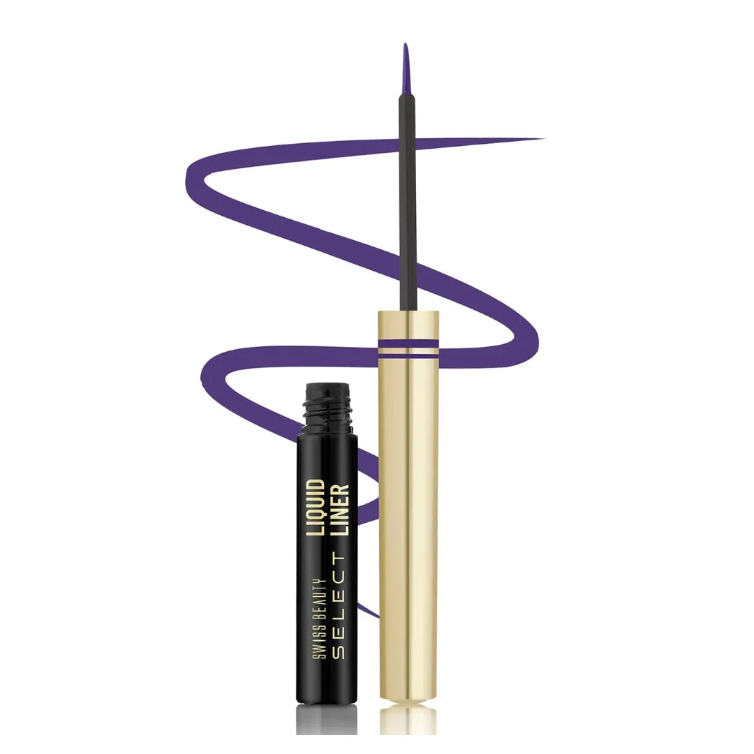 SWISS BEAUTY Select Here To Stay Semi-Matte Liquid Waterproof Eyeliner | With Precise & Pointed Tip | Smudge-Proof, Transfer- Proof | Shade- Wanderlust Blue| 3ml |