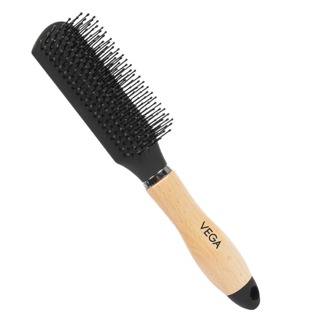 Vega Broad Wooden Handle Flat Brush