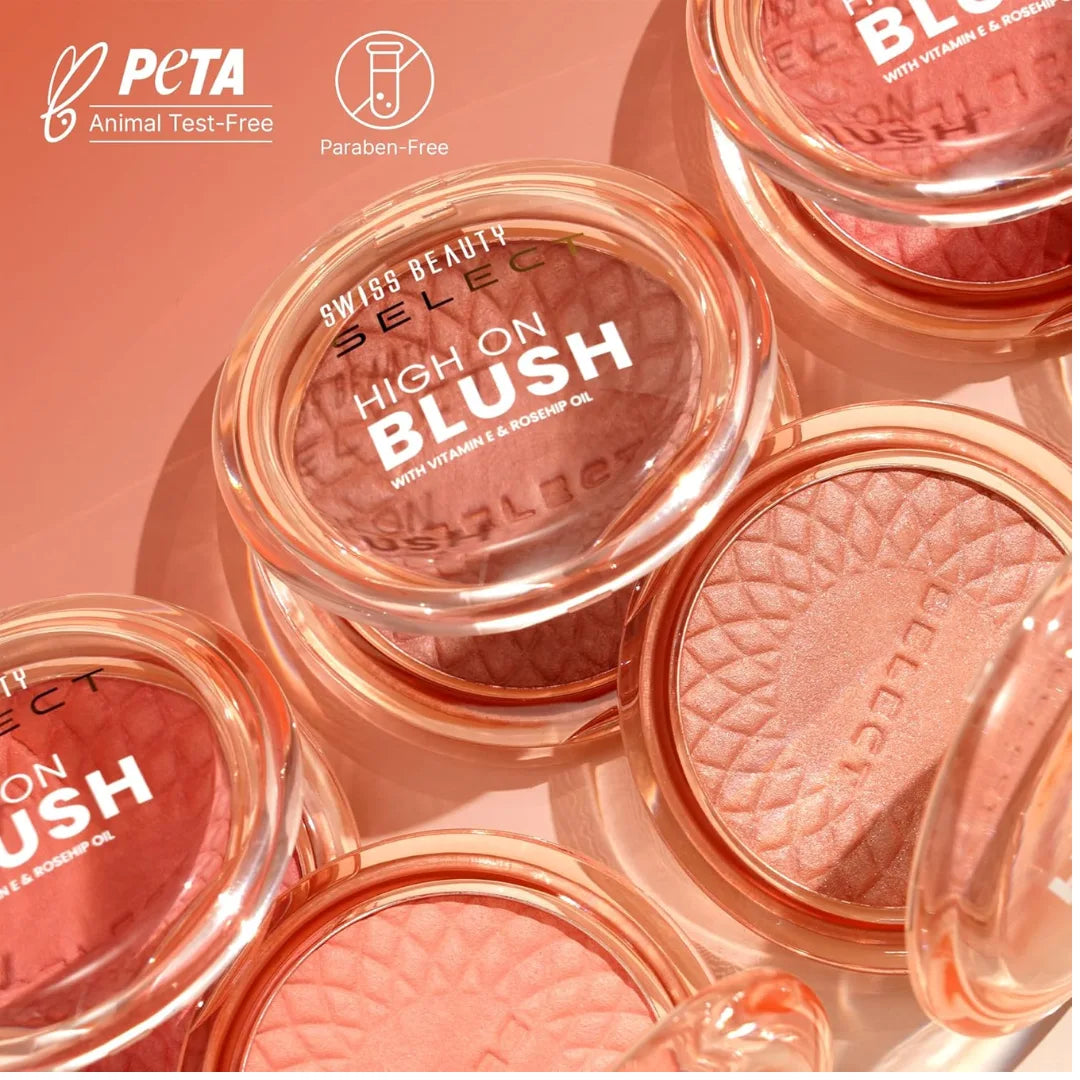 Swiss Beauty Select High on Blush with Natural Matte Finish | Long- Lasting & Non Transferrable stay | Enriched with Vitamin E & Rose oil | Shades- Burnt Rose, 8gm