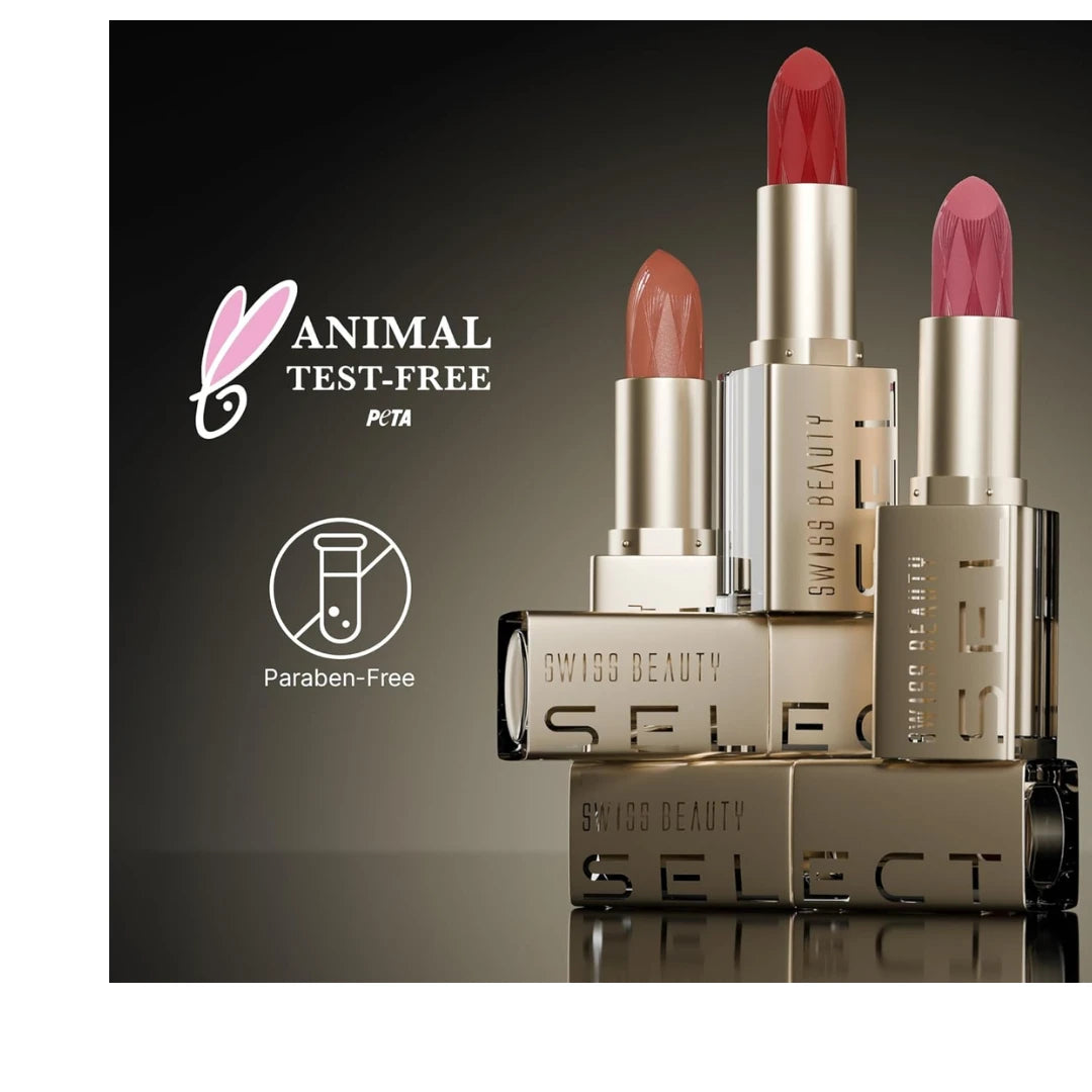 Swiss Beauty Select Crème Touch Hydrating Lipstick | With Vitamin E and Tea Tree Oil | High -shine finish | shade- Indeed Berry, 3g |