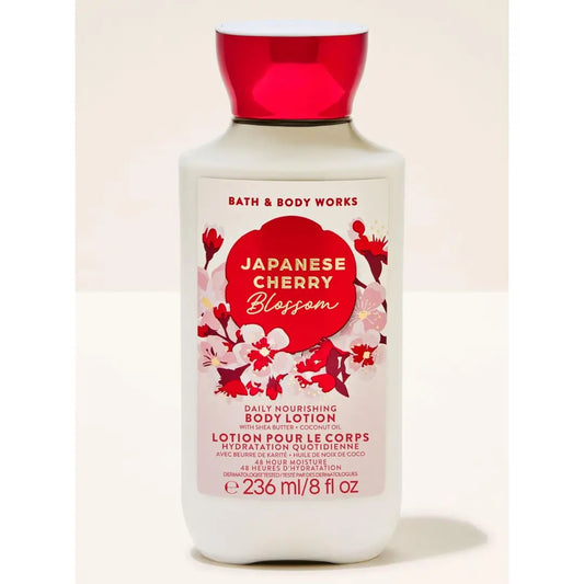 Bath & Body Works Japanese Cherry Blossom Body Lotion (Shea Butter + Coconut Oil) | 24Hr Moisture | 236 ml / 8 fl oz | Fragrance - Botanicals & Blooms | Gender - Women