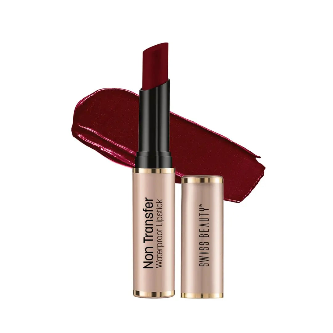 Swiss Beauty Non Tranfer Lipstick Long Stay & Smooth, Royal-Maroon, 3G Matte Finish 413 royal maroon