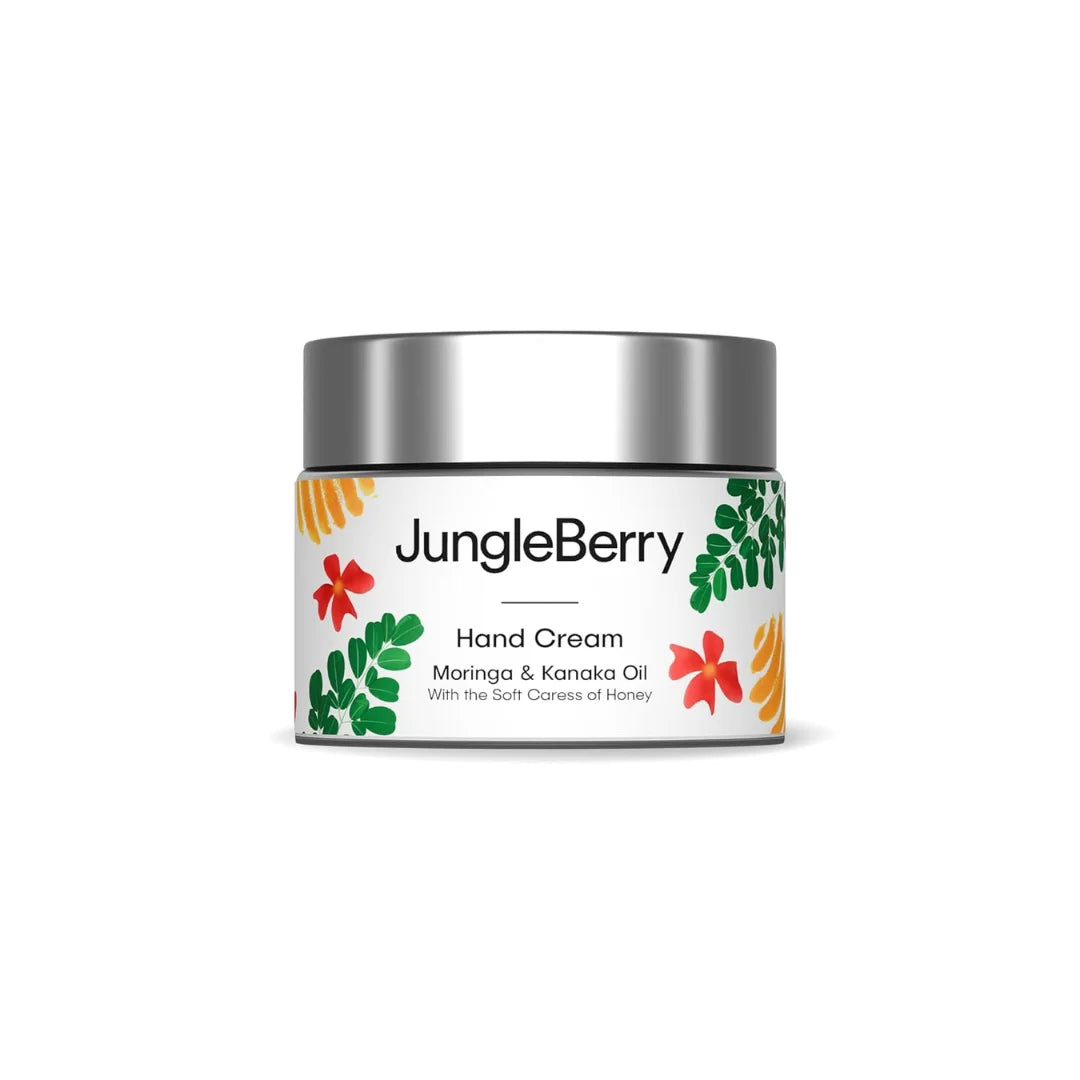 JUNGLE BERRY Moringa & Kanaka Oil Enriched with Kokum Butter | Honey& Apricot Oil Hand Cream for Hydration & Nourished Hand | 50 g