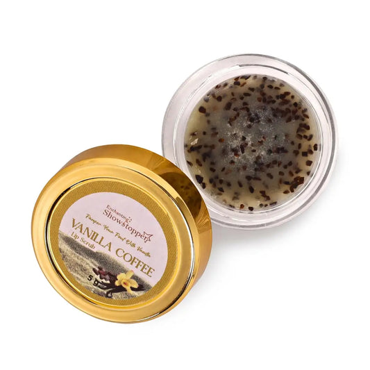 Enchanting Showstopper Vanilla Coffee Lip Scrub with Coconut Oil & Shea Butter – Natural Exfoliating Lip Scrub for Dry, Chapped Lips, Hydrating &...