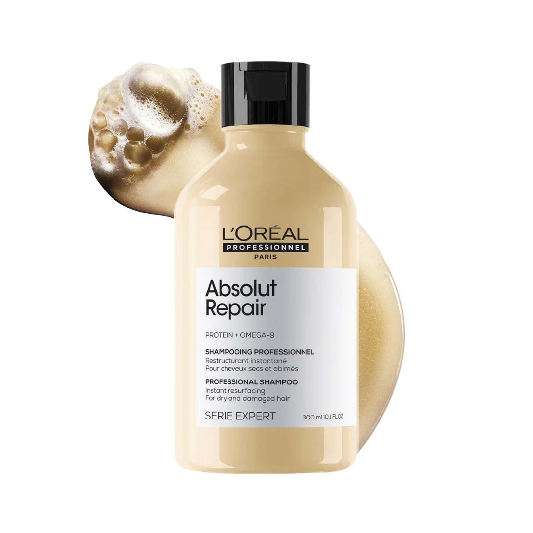 L'OREAL PROFESSIONNEL Absolut Repair Shampoo For Dry and Damaged Hair With Protein & Omega 9 (300 ml)