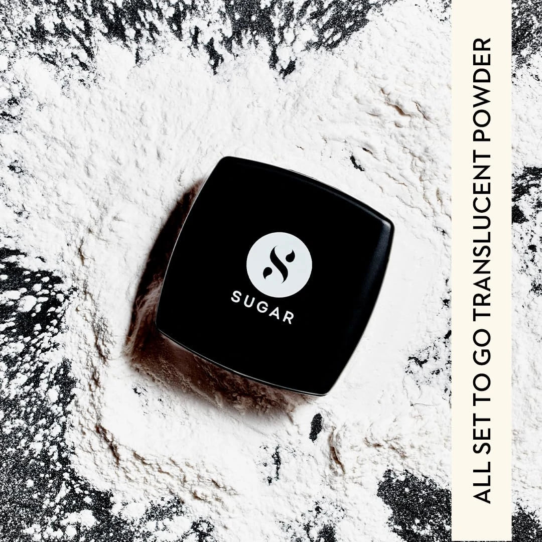 SUGAR Cosmetics All Set To Go Translucent Powder For Face | Setting Loose Powder For Face | Lightweight & Long Lasting | Matte Finish | Lasts Upto 8 Hrs | 7Gm, Whit