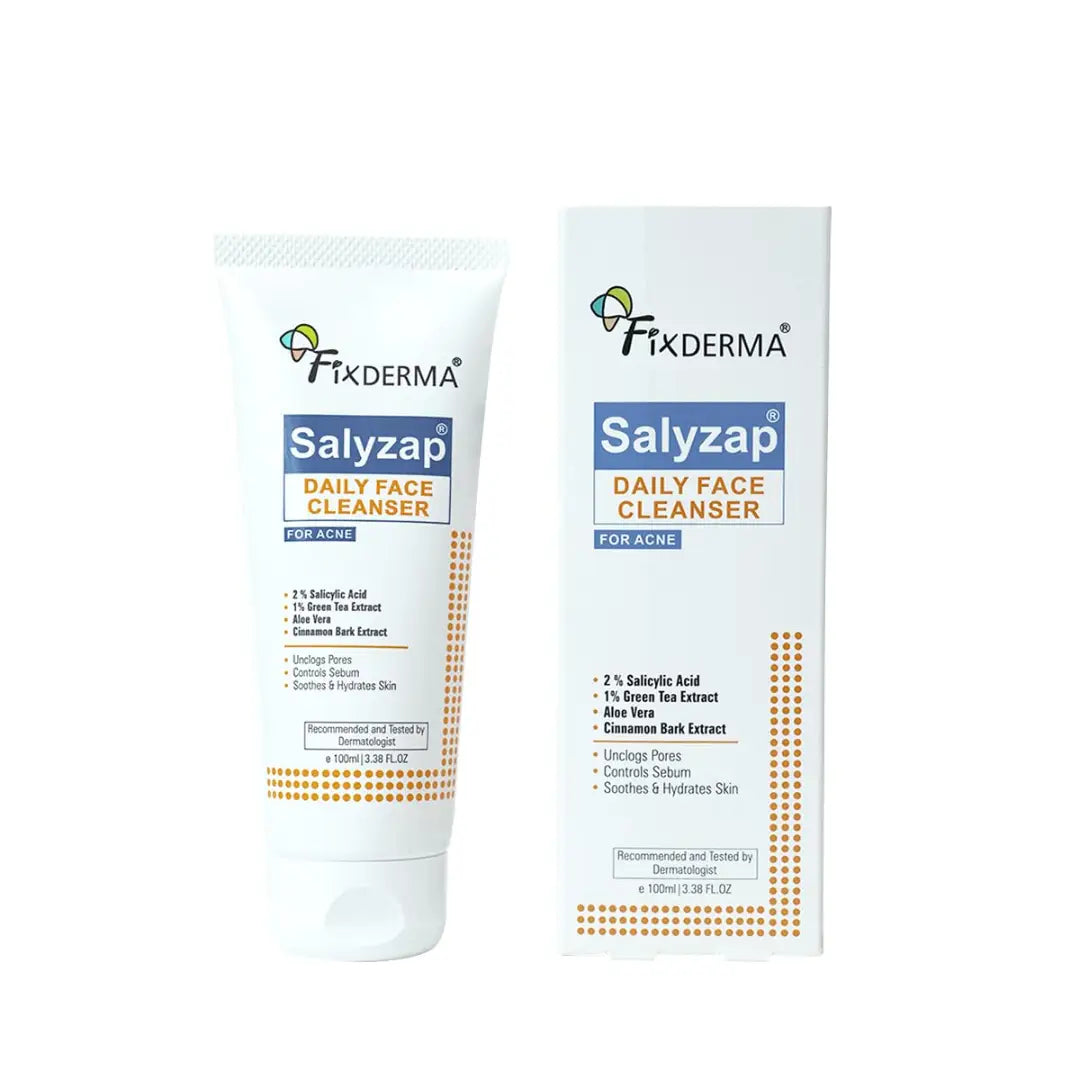 Fixderma Salyzap 2% Salicylic Acid Face Wash for Oily Skin | Sulphate Free | Face Cleanser for Acne or Pimples | Acne Clearing Face Wash for Men & Women - 100ml