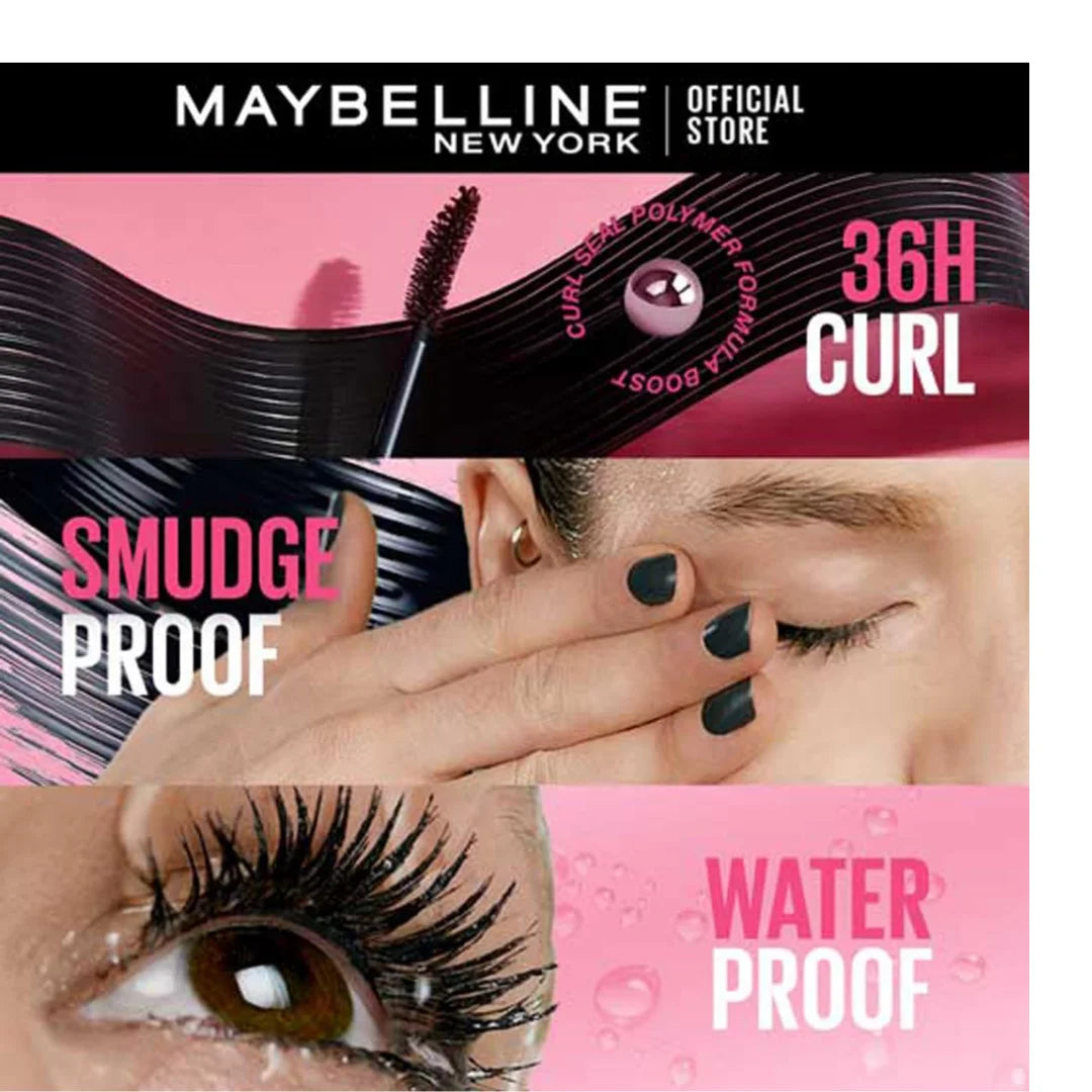 Maybelline New York Mascara, Highly Pigmented Colour, Long-lasting, Waterproof, Hypercurl , Black, 9.2ml