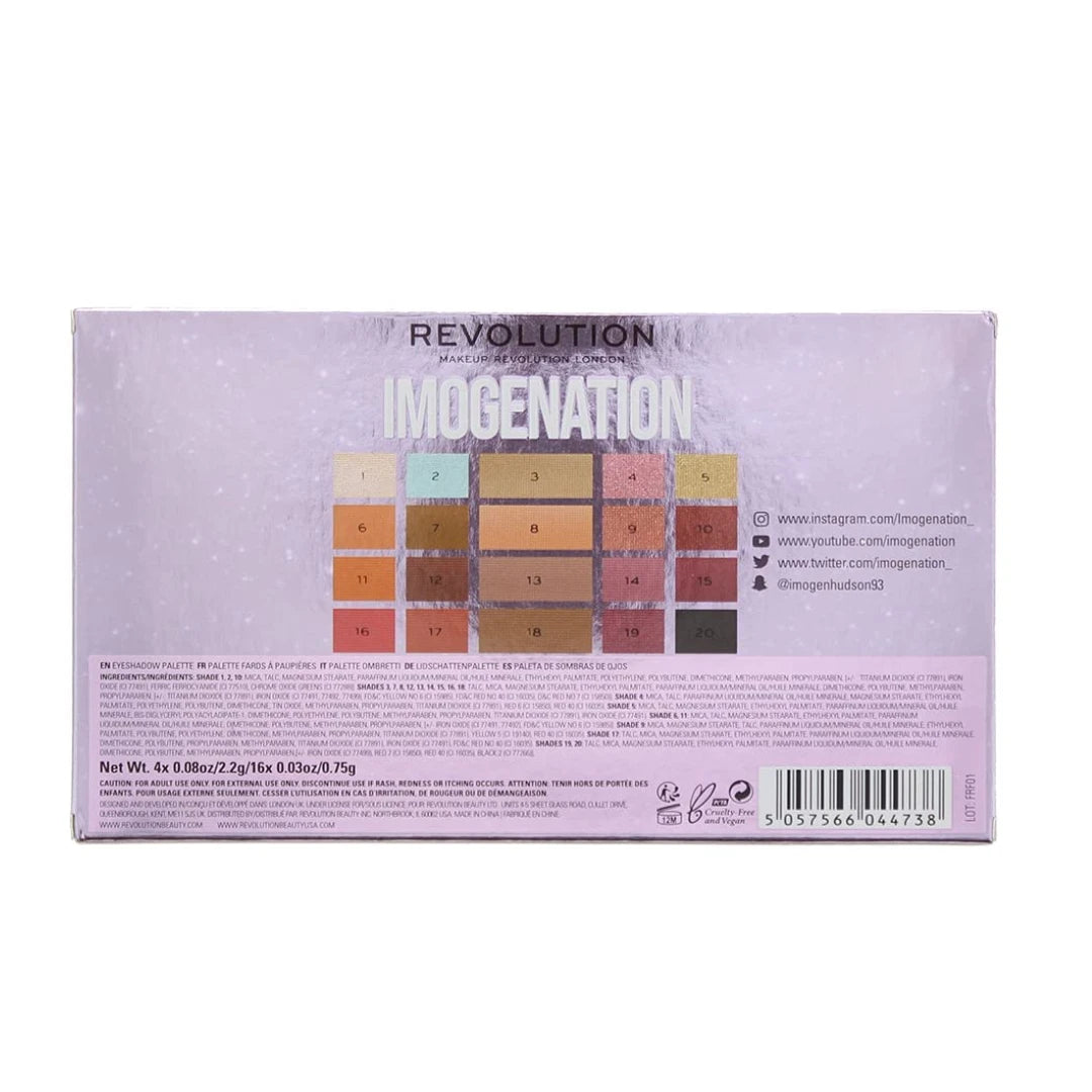 Makeup Revolution X Imogenation The Eyeshadow Palette, Multicolor, 20.8g