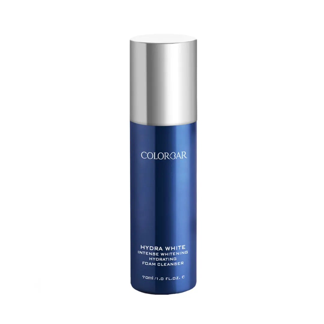 Colorbar Hydra White Foam Cleanser, 70ml | Liquid-to-foam cleanser, removes all traces of dirt, impurities, and makeup| Illuminates skin with its 4D action