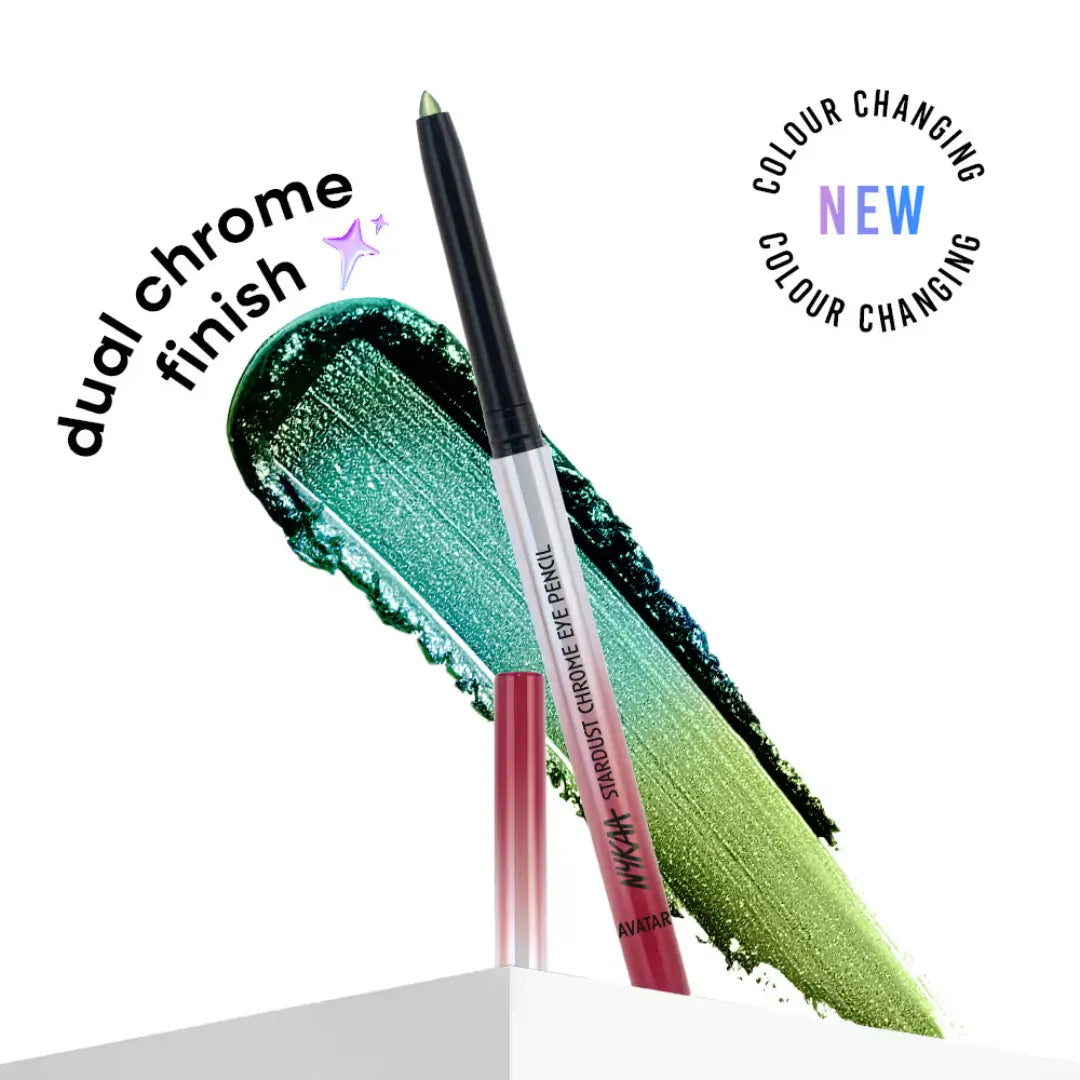 Nykaa Stardust Holographic Long Lasting Waterproof Smudgeproof Chrome Pencil Eyeliner - Metaverse