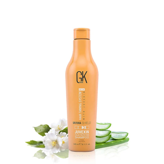GK Hair Global Keratin UV Color Shield Shampoo 240 ml - Deep Cleansing Color & Sun Heat Protection For Color Treated Dry Damage Frizzy Hair - Sulfate And Paraben Free