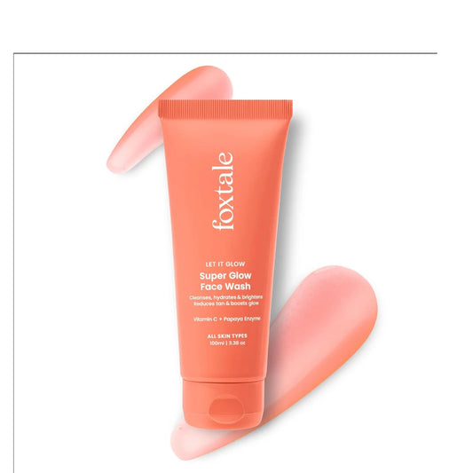 Foxtale Vitamin C Super Glow Face Wash with Papaya enzyme | Reduces Tan | Boosts Glow | Gently Exfoliates & Brightens Skin | Reduces Pigmentation | Face Wash for Men & Women- 100ml