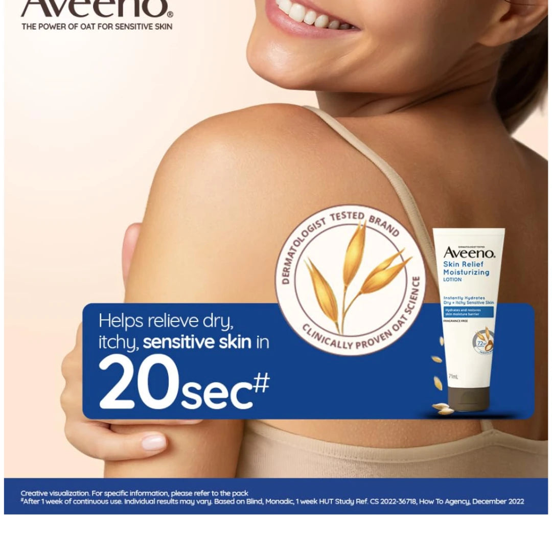 Aveeno Skin Relief Lotion For Sensitive Skin, White, 71 g