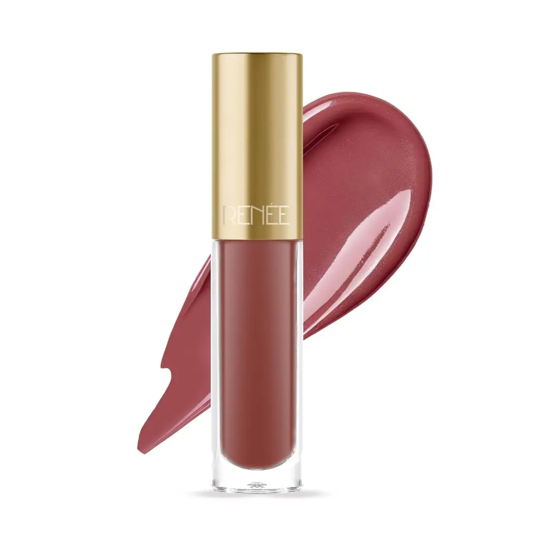 RENEE H2O Hydrating Liquid Lipstick - Plum Tide, Hydrating, Lightweight | Natural Lip Like Look | Glossy finish | Hyaluronic Acid, Peptides & Vitamin E Infused | 4 ml