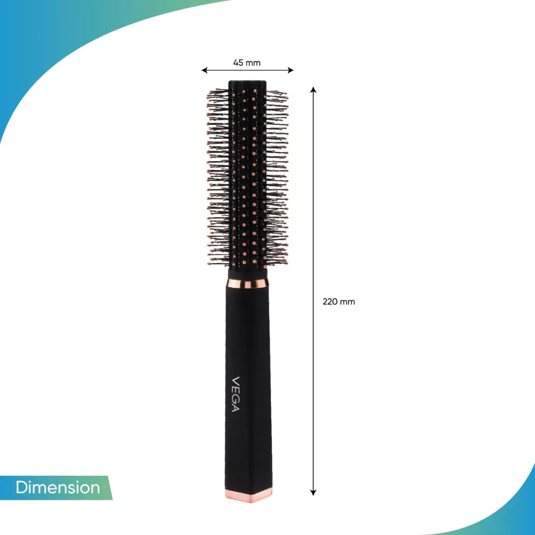 Vega Round Hair Brush for Women & Men- Ideal for Adding Curls, Volume & Waves in Hair, India's No.1* Hair Brush Brand, (E33-RB)