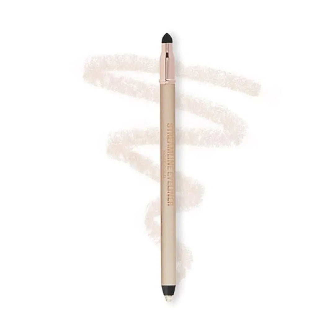 Revolution London Streamline Waterline Eyeliner Pencil White| Ultra Creamy & Pigmented Texture | Smooth & Buttery Application | Built-in Smudger for Smokey Looks | Waterproof, Long Lasting All Day Wear | 1.3g.
