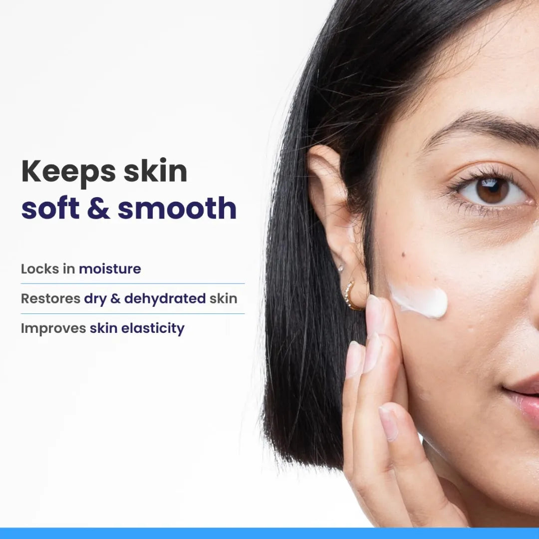 RE' EQUIL Ceramide & Hyaluronic Acid Moisturiser | Moisturizer For Face | Barrier Repair Cream | Long Lasting Hydration | Suitable For Normal To Dry Skin | 100G